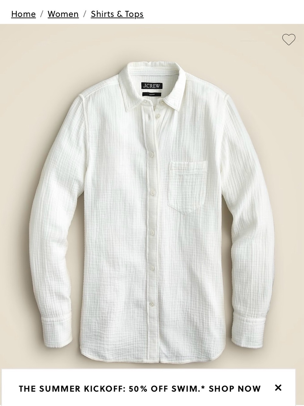 J.Crew Double Gauze Garçon Shirt Sz 14